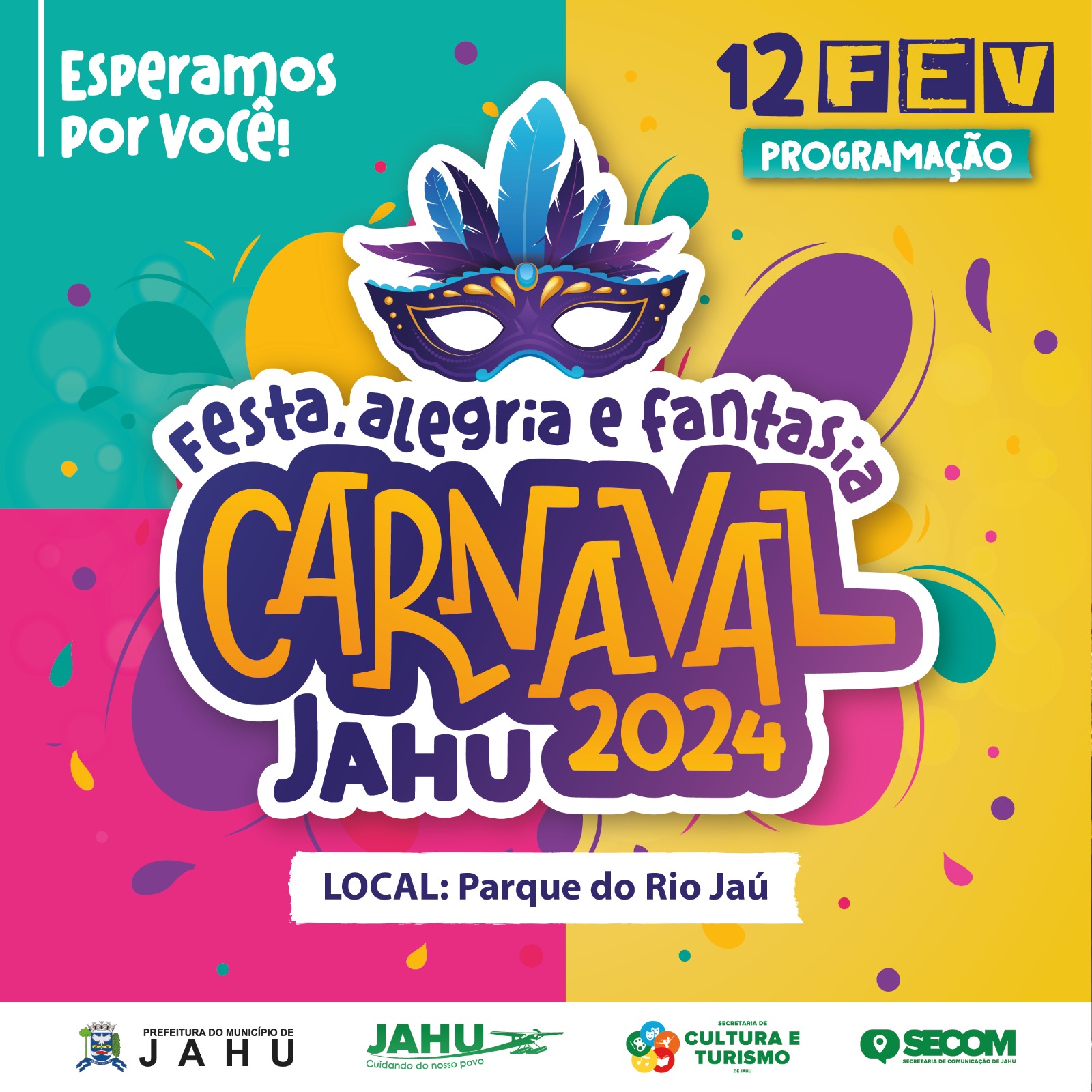 Nosso carnaval tá chegando!!! Serão 4 dias de muita festa, alegria e fantasia com atrações para toda a família.