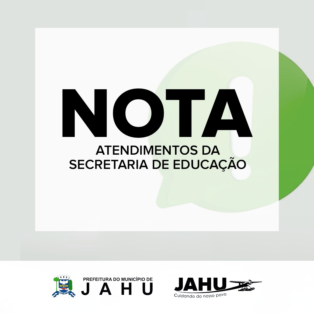 NOTA - SECRETARIA DE EDUCAÇÃO