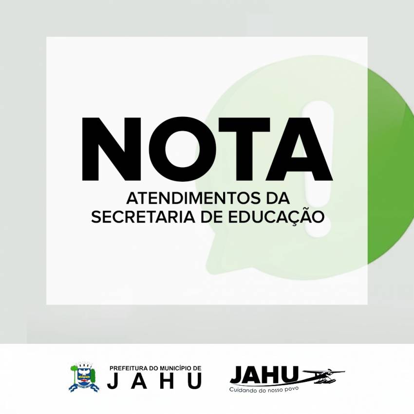 NOTA - SECRETARIA DE EDUCAÇÃO