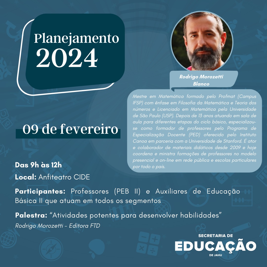 REUNIÕES DE PLANEJAMENTO ESCOLAR CHEGAM AO ÚLTIMO DIA