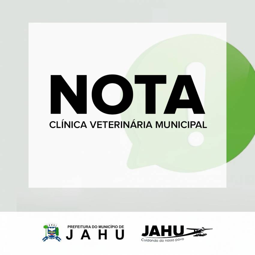 NOTA - Clínica Veterinária Municipal