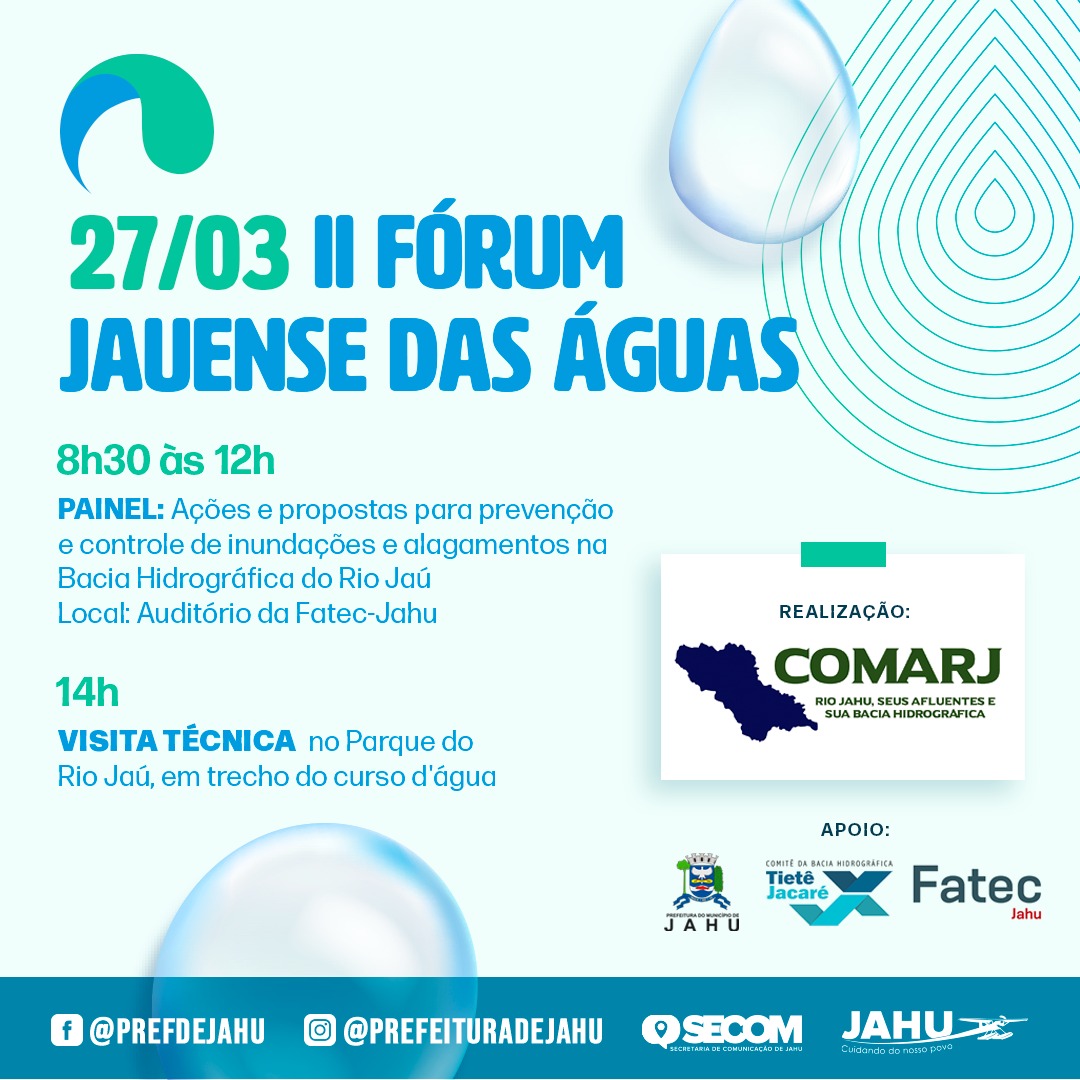 II FÓRUM JAUENSE DAS ÁGUAS - FAÇA SUA INSCRIÇÃO