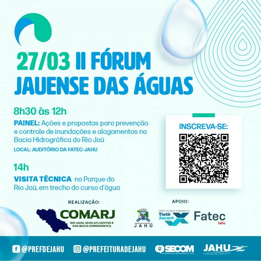 II FÓRUM JAUENSE DAS ÁGUAS - QR CODE PARA INSCRIÇÃO