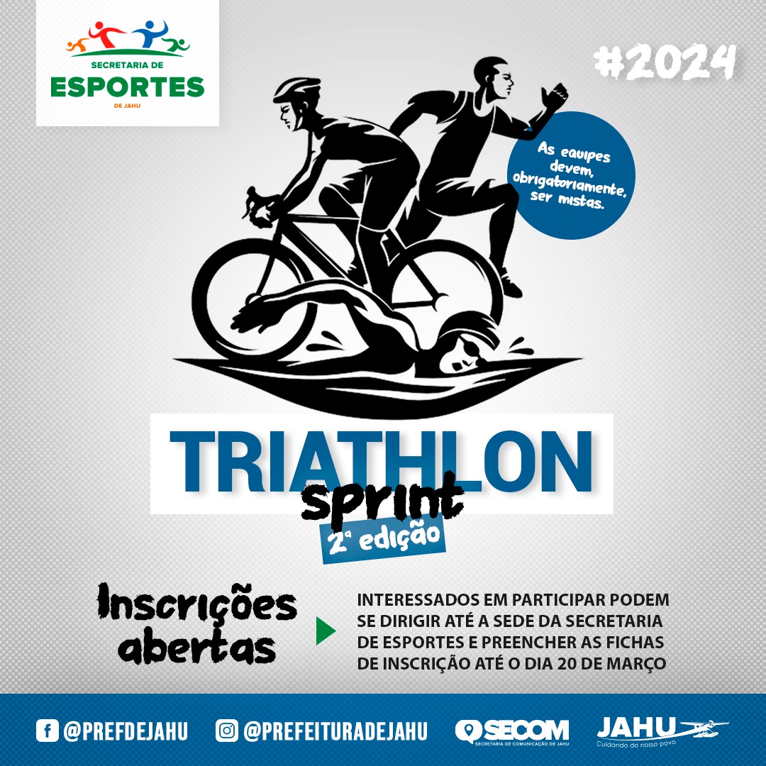 INSCRIÇÕES PARA A SEGUNDA EDIÇÃO DO TRIATHLON SPRINT SEGUEM ABERTAS