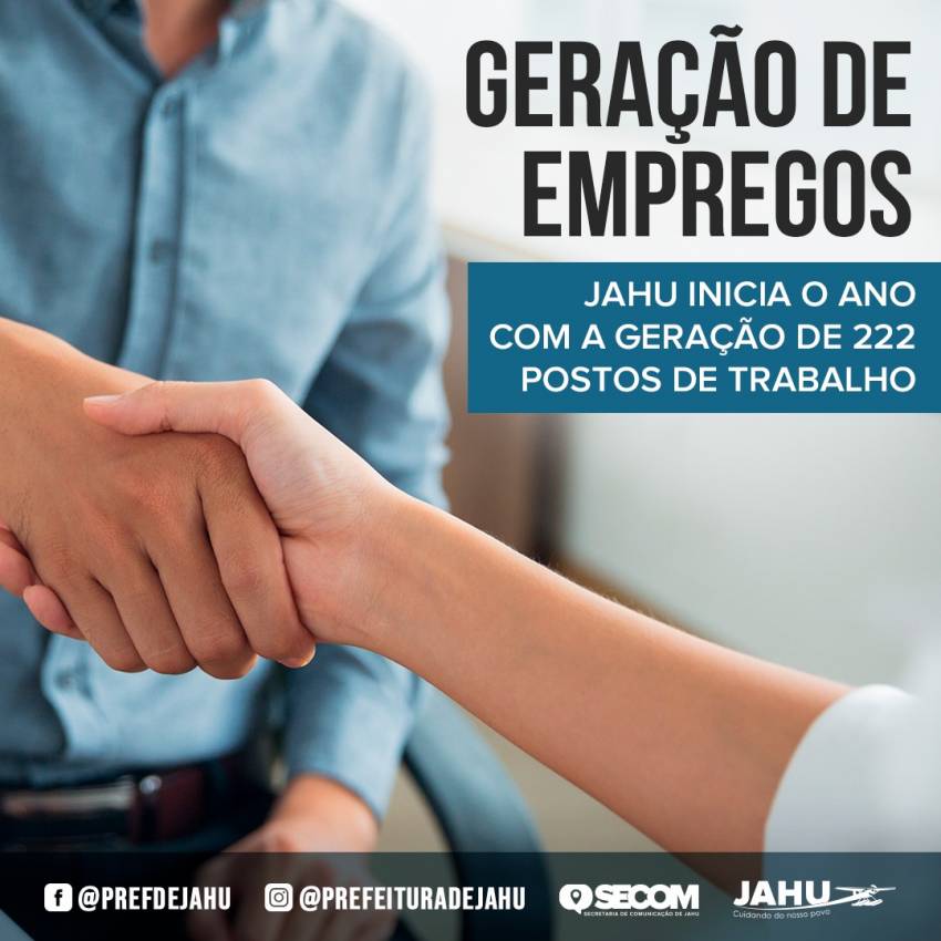 JAHU INICIA O ANO COM A GERAÇÃO DE 222 POSTOS DE TRABALHO