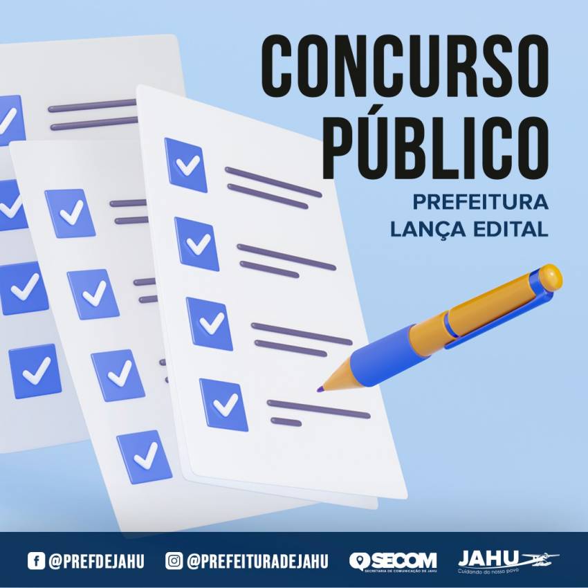 PREFEITURA LANÇA EDITAL DE NOVO CONCURSO PÚBLICO