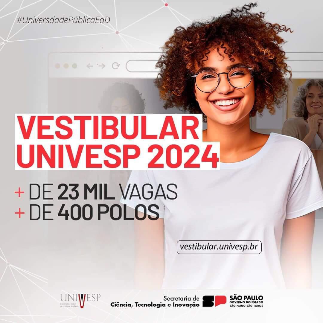 ÚLTIMA SEMANA PARA INSCRIÇÕES NO VESTIBULAR DA UNIVESP