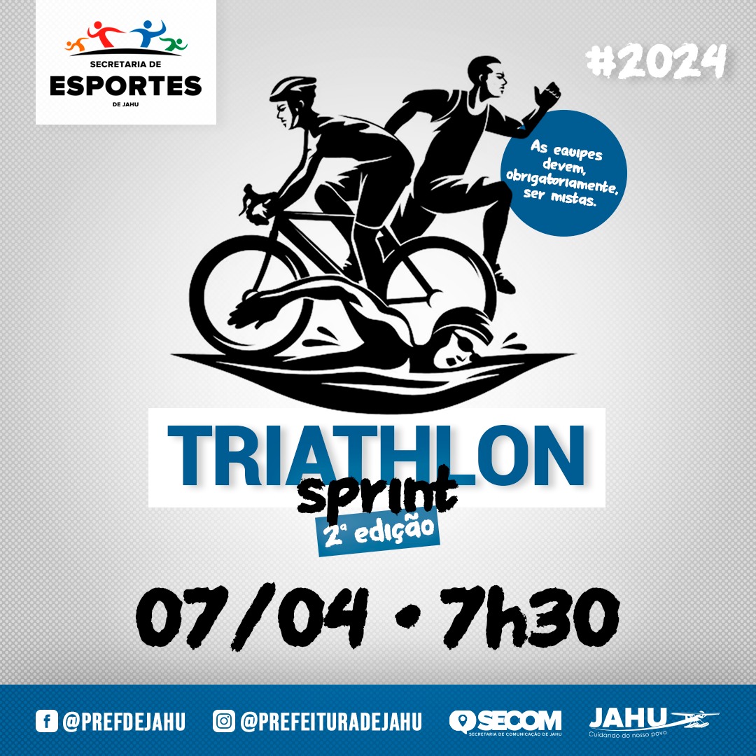 DOMINGO (07) É DIA DE TRIATHLON SPRINT