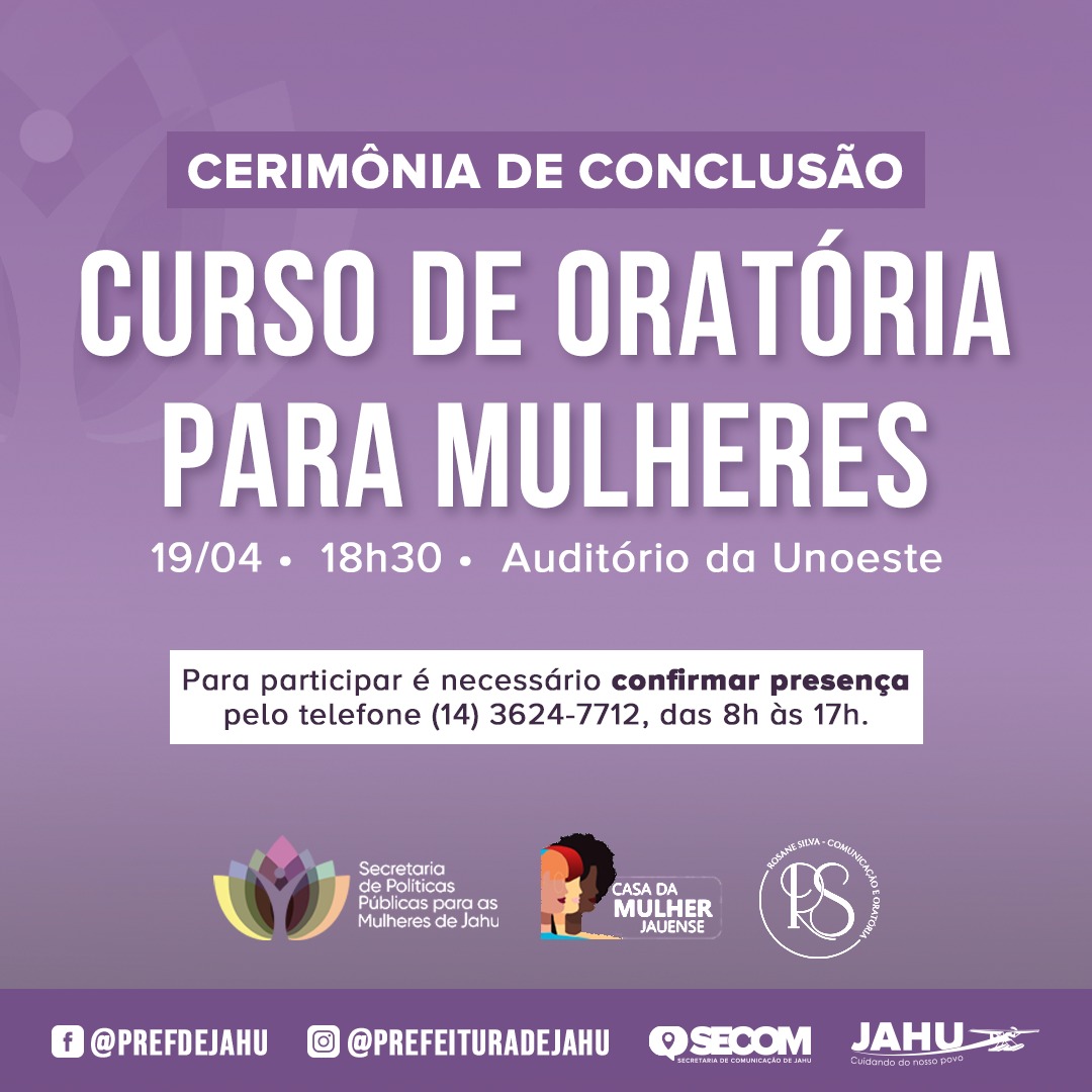 CERIMÔNIA MARCA CONCLUSÃO DO CURSO DE ORATÓRIA PARA MULHERES