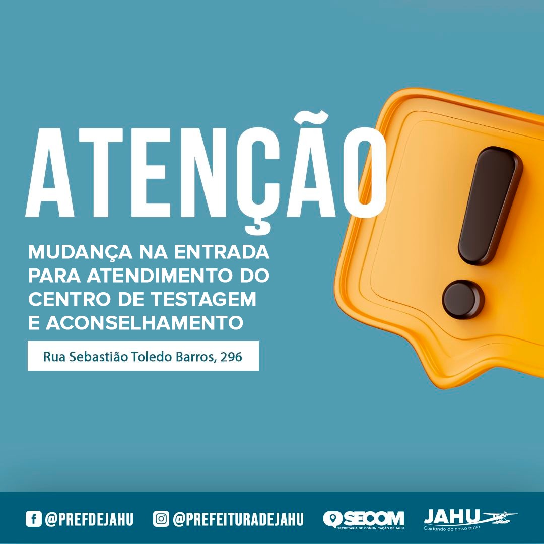 CTA - ENTRADA PASSA A SER PELA RUA SEBASTIÃO TOLEDO BARROS