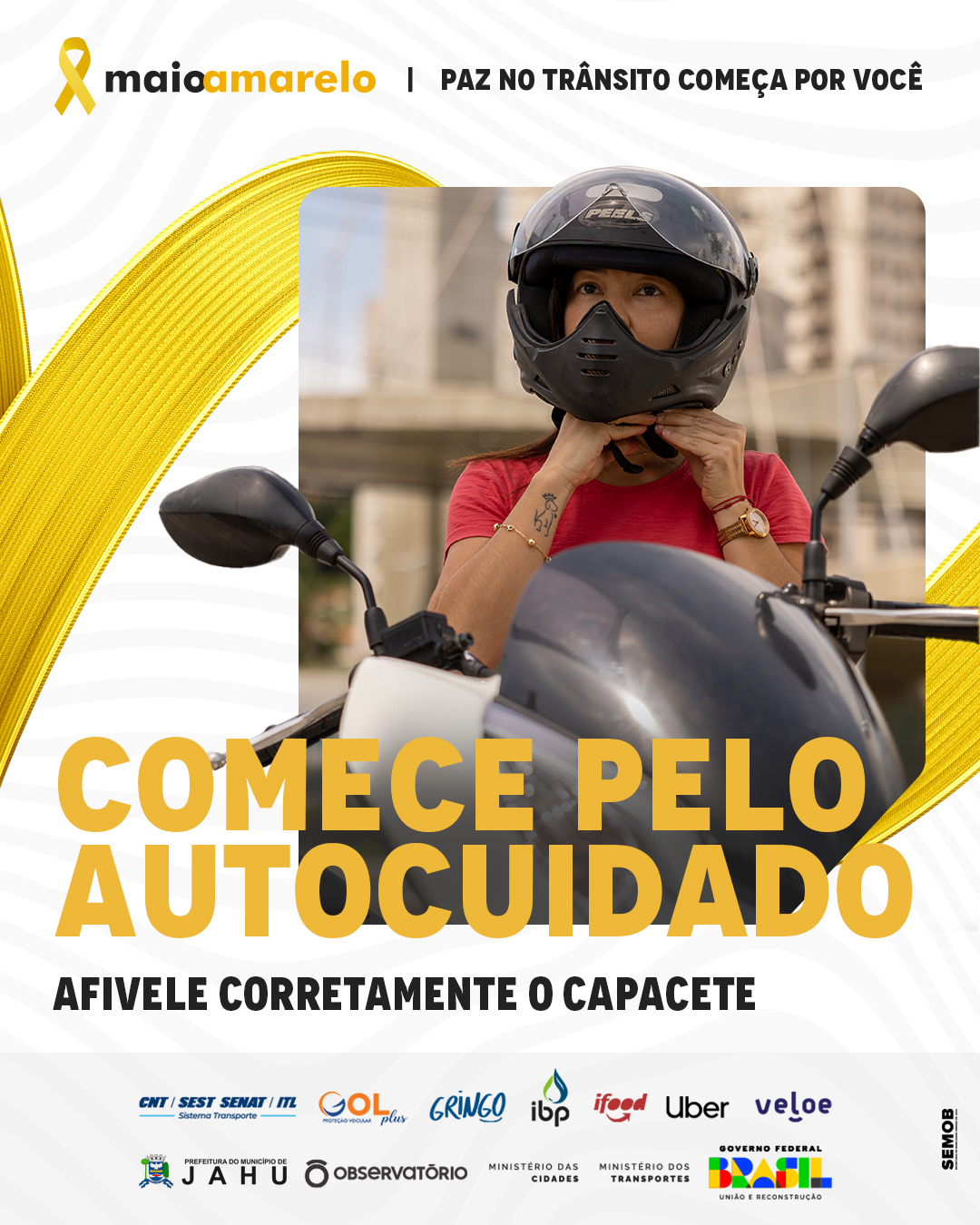 MAIO AMARELO: NÃO ESQUEÇA O CAPACETE!