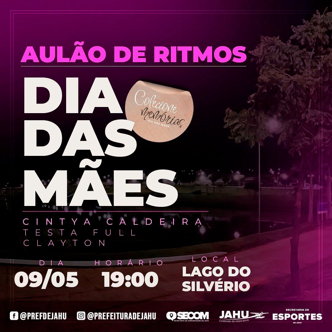 LAGO DO SILVÉRIO TERÁ EVENTO EM HOMENAGEM AO DIA DAS MÃES NESTA QUINTA-FEIRA (09)