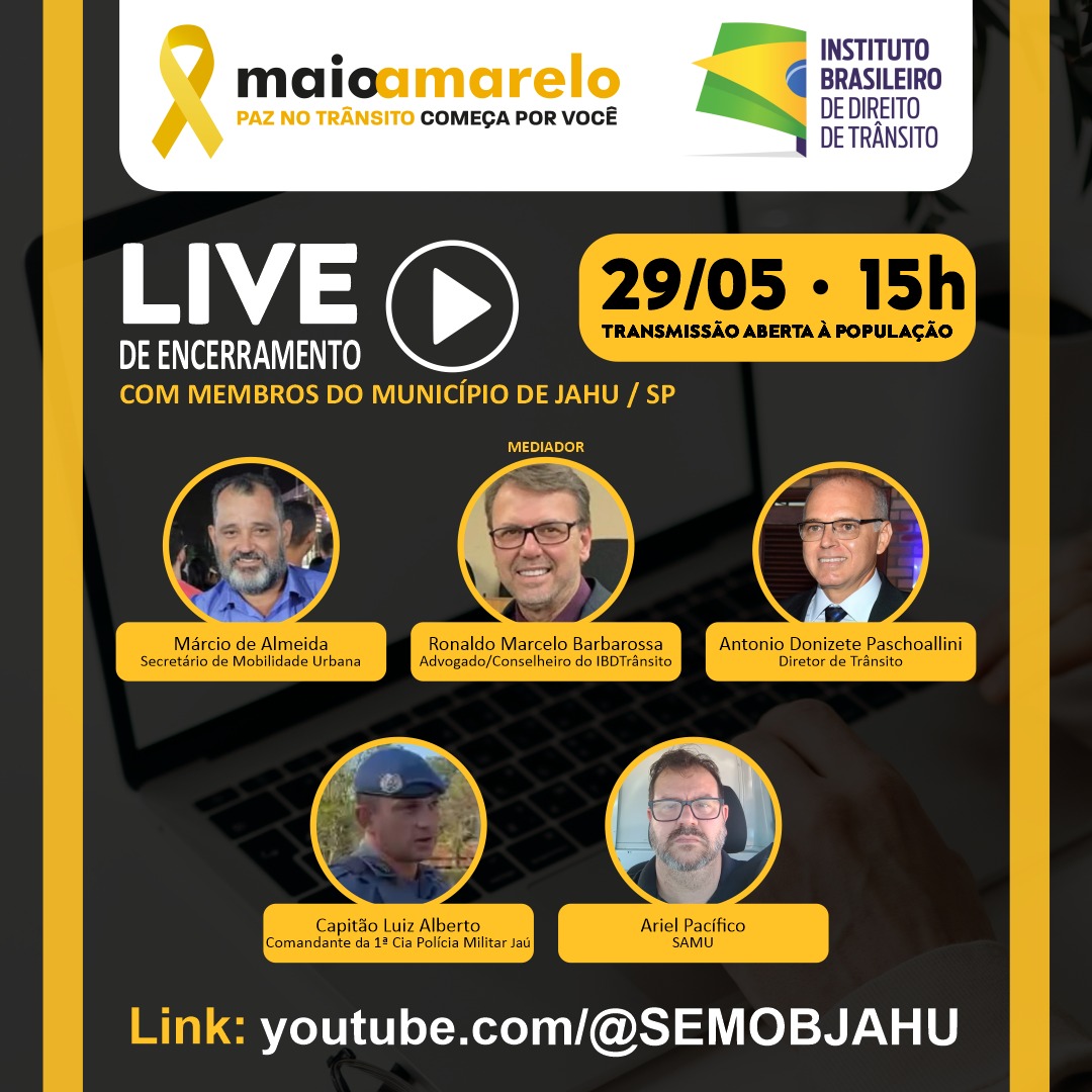 PREFEITURA PARTICIPA DE LIVE DE ENCERRAMENTO DO MAIO AMARELO