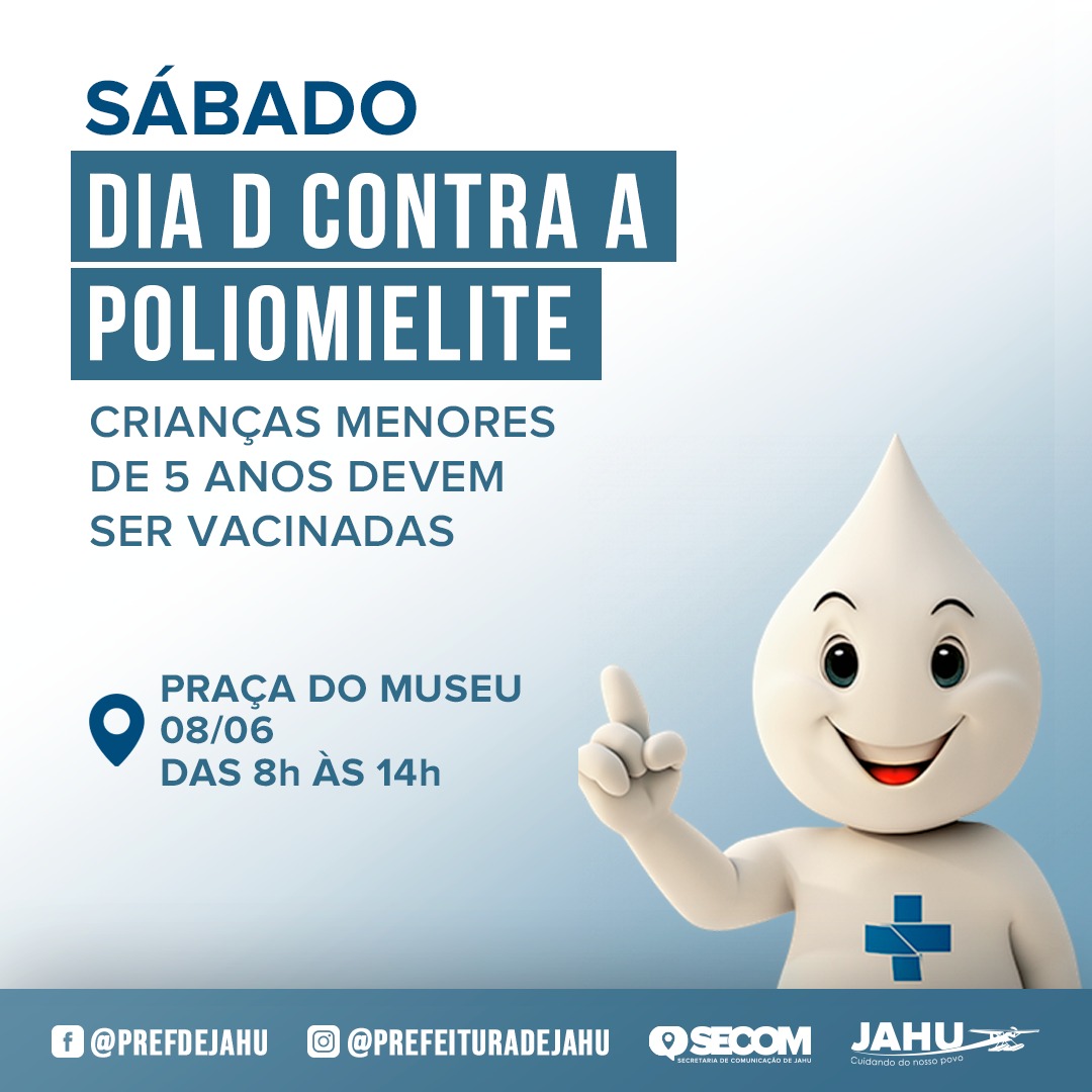 ATENÇÃO PAIS: AMANHÃ É 'DIA D' DE VACINAÇÃO CONTRA PARALISIA INFANTIL