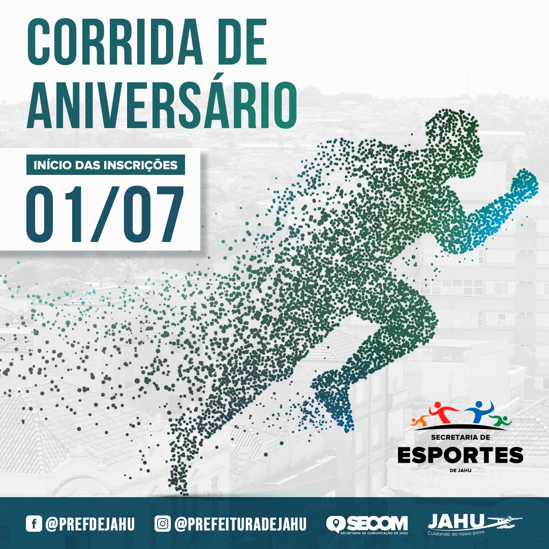 INSCRIÇÕES PARA A CORRIDA DE ANIVERSÁRIO COMEÇAM NA PRÓXIMA SEGUNDA-FEIRA (1º)