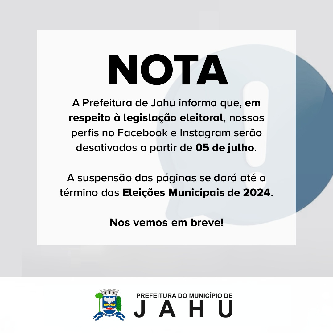 PERÍODO DE ELEIÇÕES MUNICIPAIS