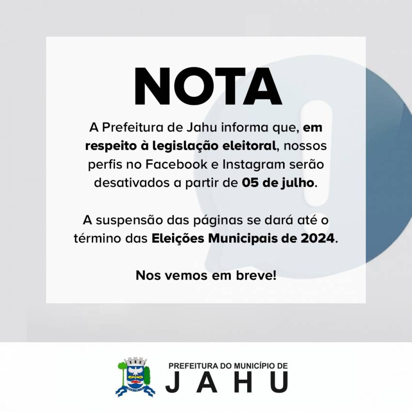 PERÍODO DE ELEIÇÕES MUNICIPAIS