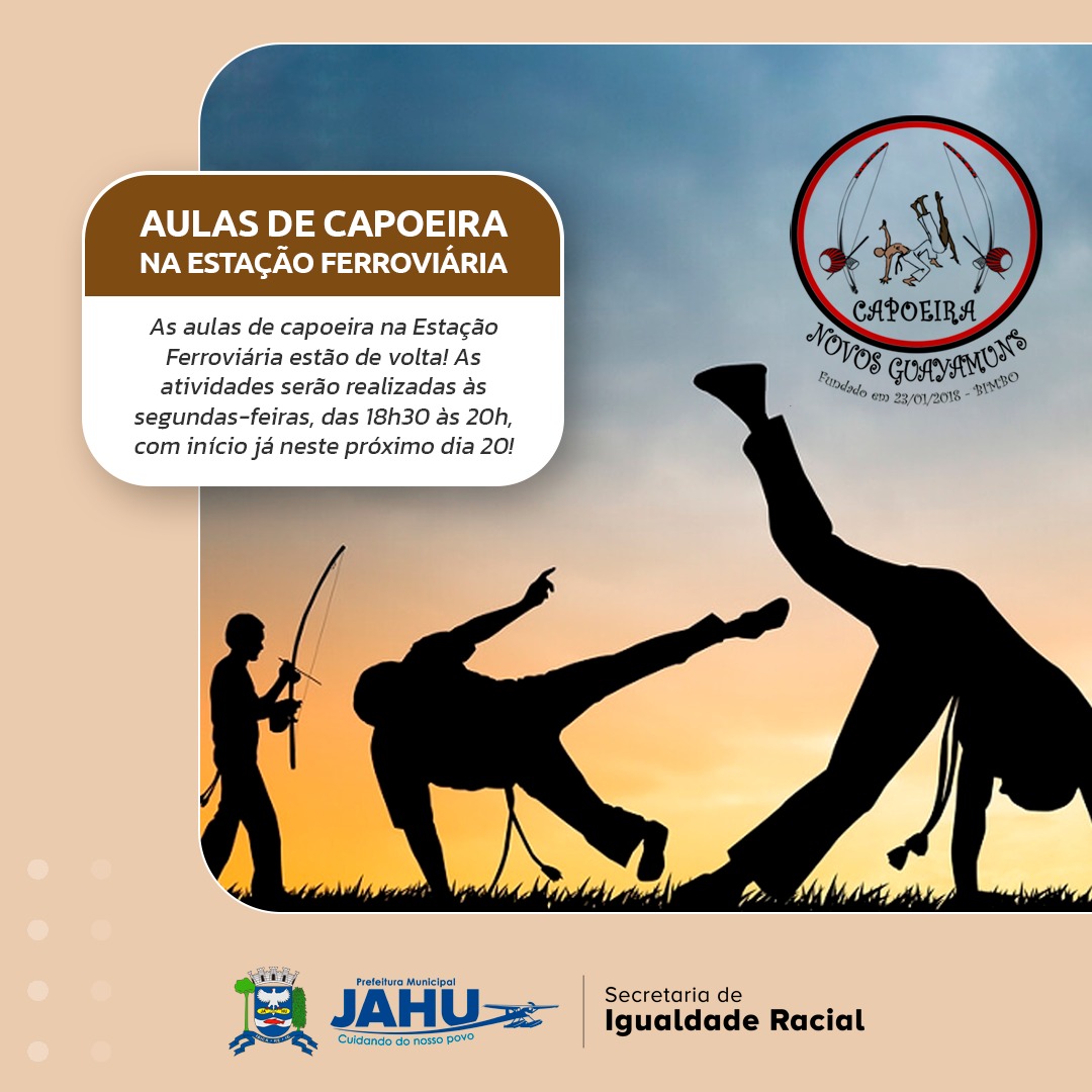 AULAS DE CAPOEIRA NA ESTAÇÃO FERROVIÁRIA VOLTAM NESTA SEGUNDA-FEIRA (20)