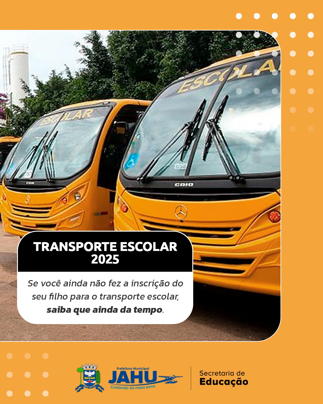 TRANSPORTE ESCOLAR: AINDA DA TEMPO DE FAZER A CARTEIRINHA!