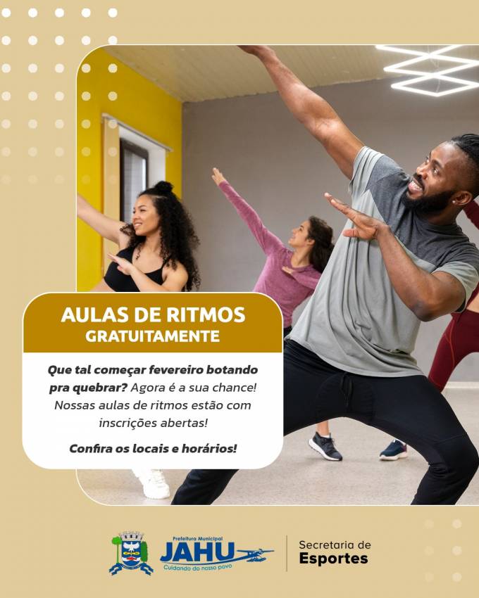 PREFEITURA OFERECE AULAS DE RITMOS GRATUITAMENTE