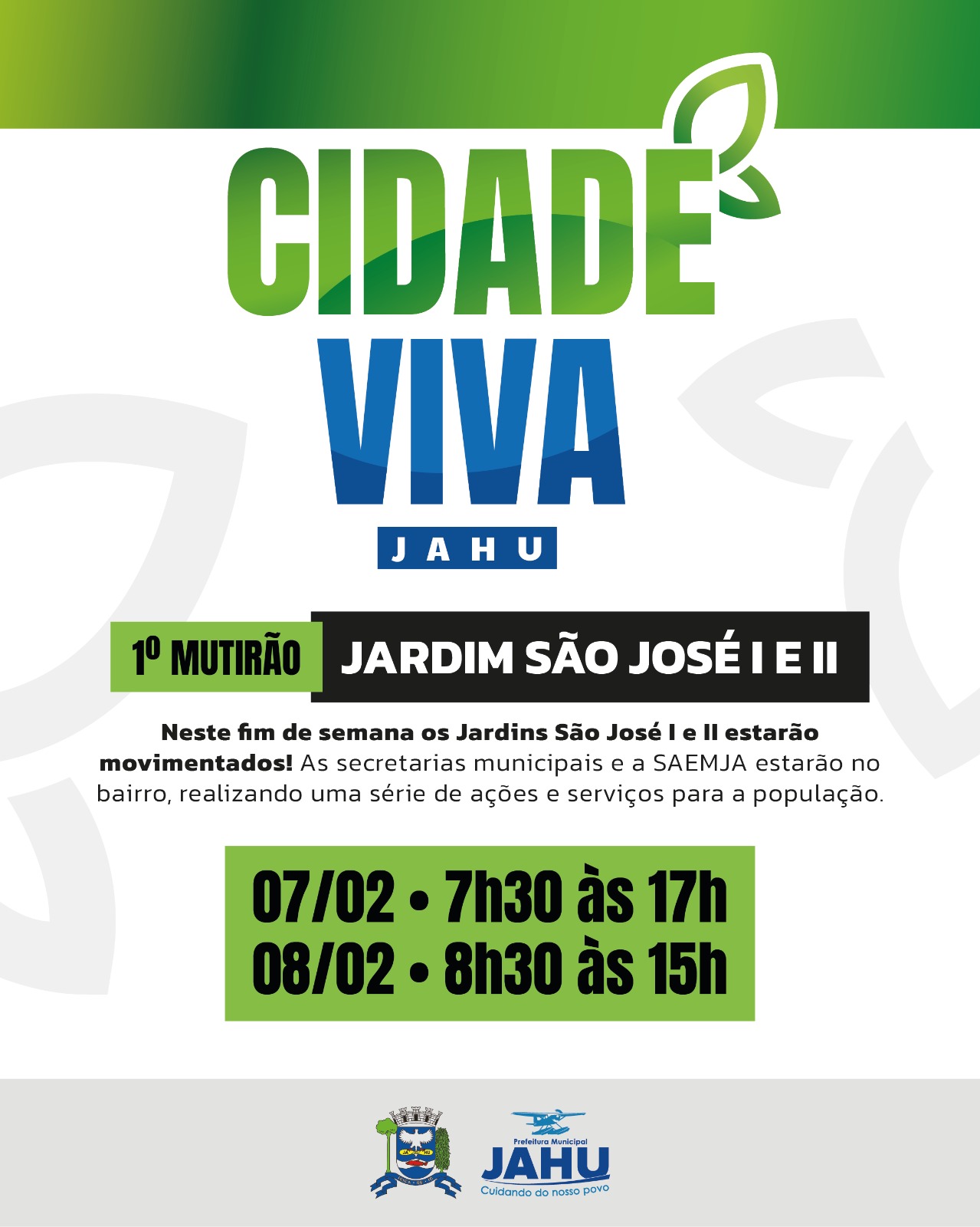 SEXTA E SÁBADO: 1º MUTIRÃO 