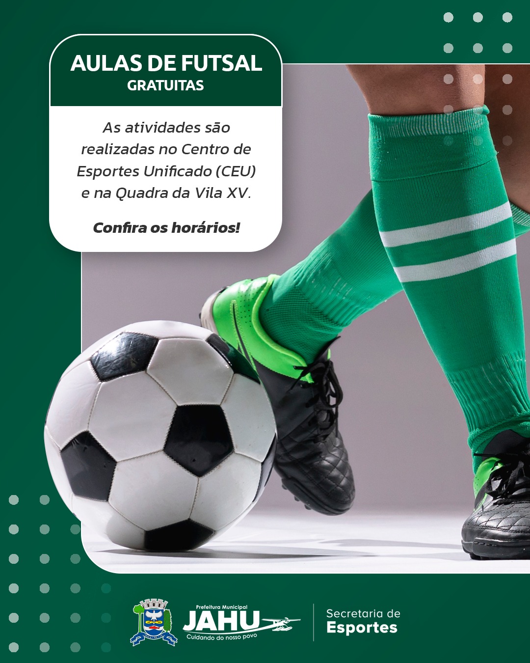 PREFEITURA OFERECE AULAS GRATUITAS DE FUTSAL