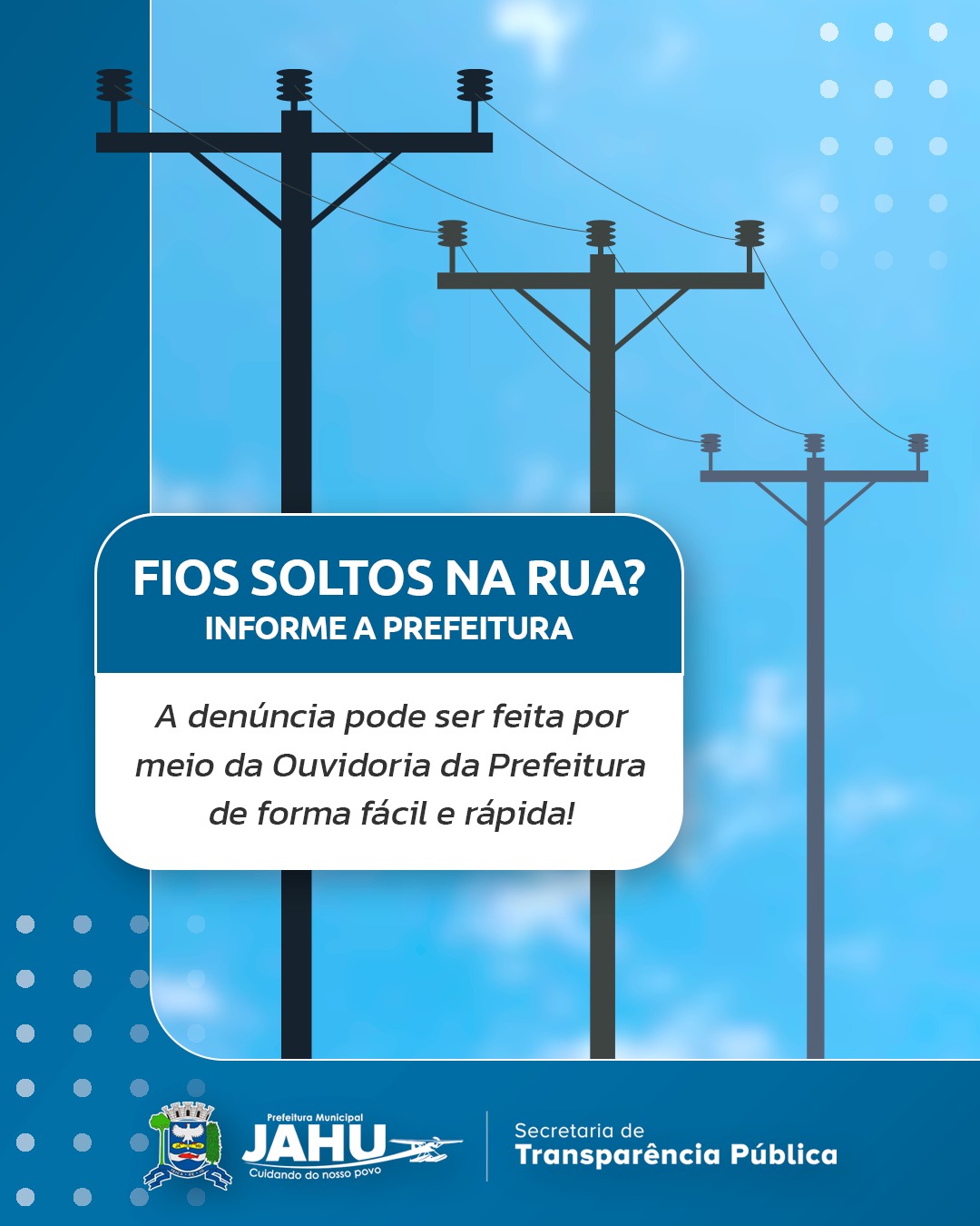 FIOS SOLTOS NA RUA? INFORME A OUVIDORIA DA PREFEITURA!