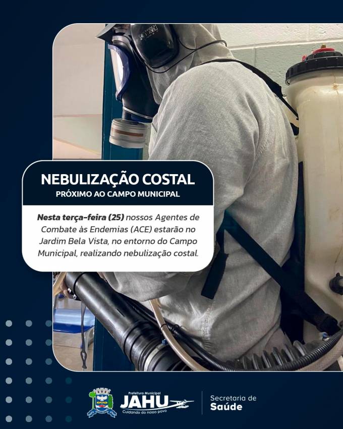COMBATE À DENGUE: NEBULIZAÇÃO COSTAL PRÓXIMO AO CAMPO MUNICIPAL