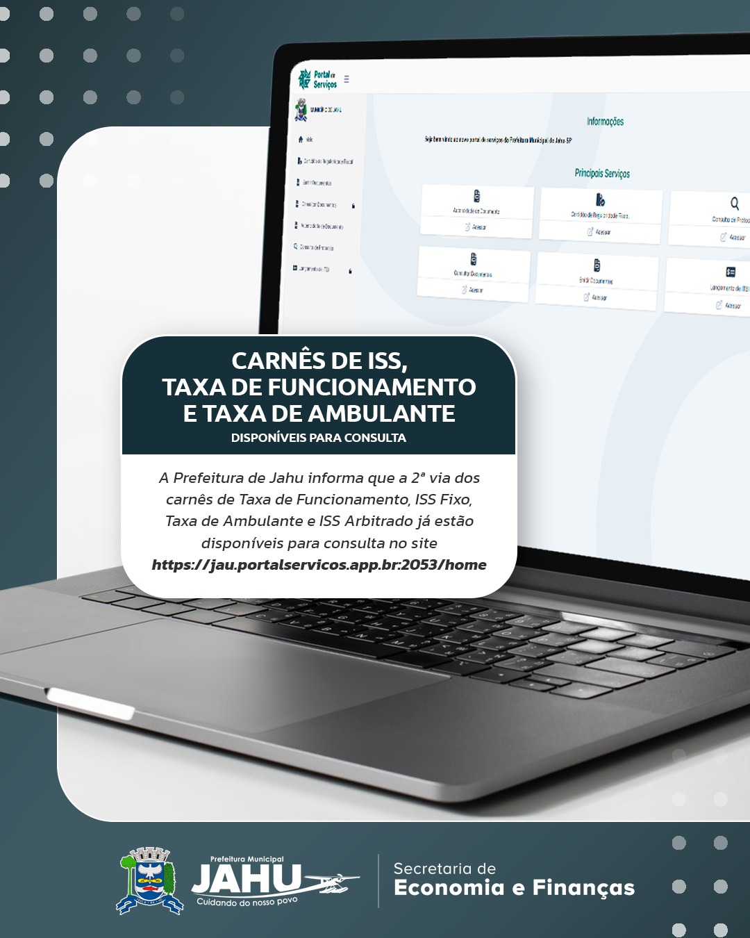 CARNÊS DE ISS, TAXA DE FUNCIONAMENTO E TAXA DE AMBULANTE JÁ ESTÃO DISPONÍVEIS PARA CONSULTA