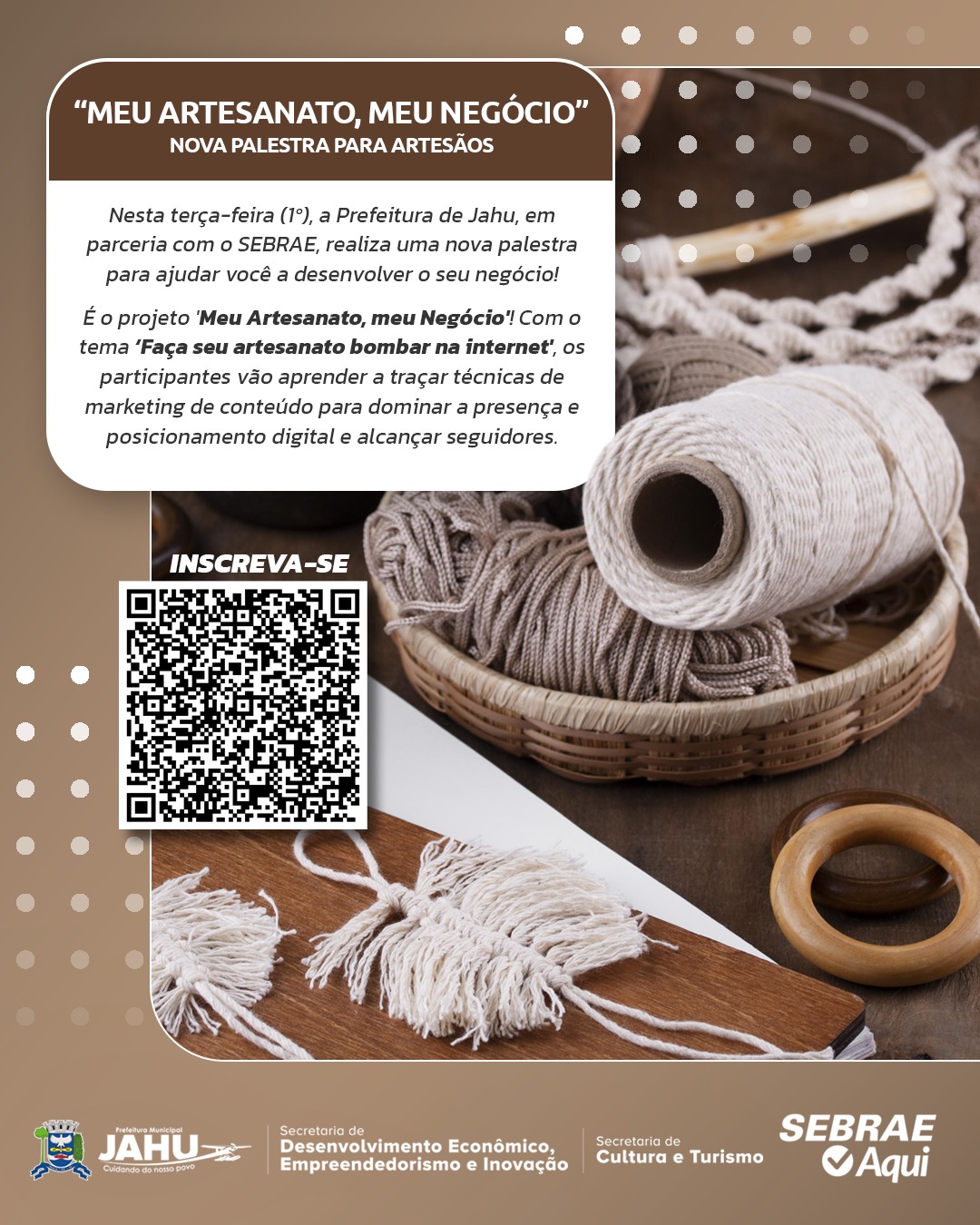 PROJETO 'MEU ARTESANATO, MEU NEGÓCIO' REALIZA NOVA PALESTRA PARA ARTESÃOS