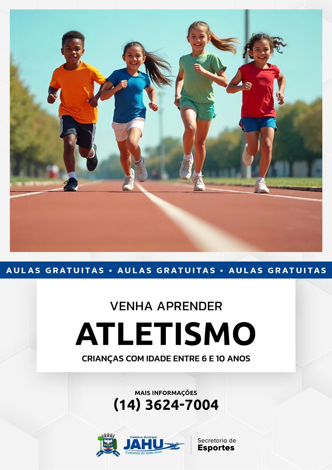 PREFEITURA OFERECE AULAS GRATUITAS DE ATLETISMO PARA CRIANÇAS