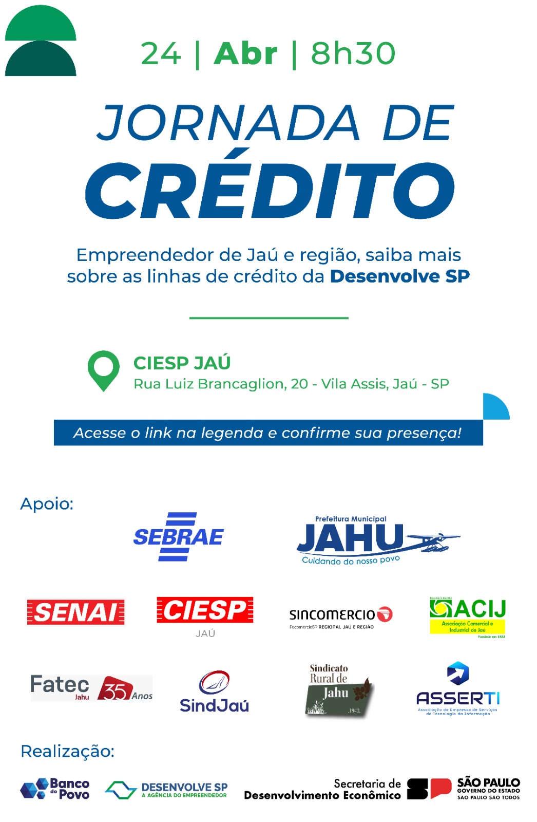JORNADA DE CRÉDITO ACONTECE NO PRÓXIMO DIA 24