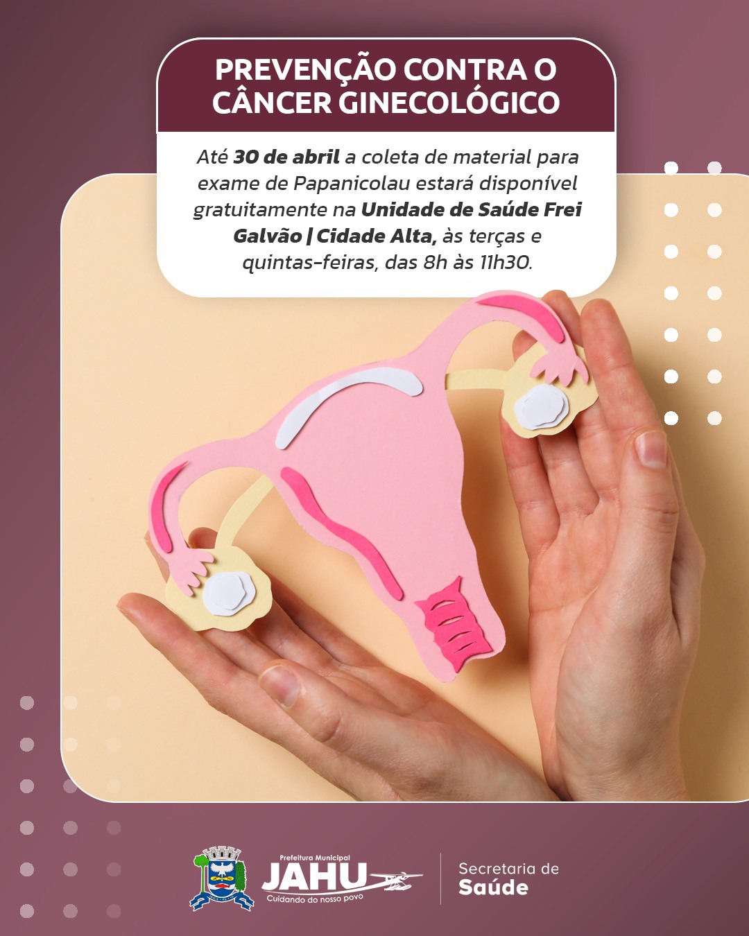 ATENÇÃO MULHERES: PREVENÇÃO CONTRA O CÂNCER GINECOLÓGICO NO FREI GALVÃO | CIDADE ALTA