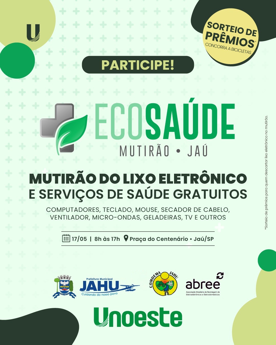 II ECOSAÚDE: MUTIRÃO DE RECOLHA DE LIXO ELETRÔNICO É NESTE SÁBADO NO BECO