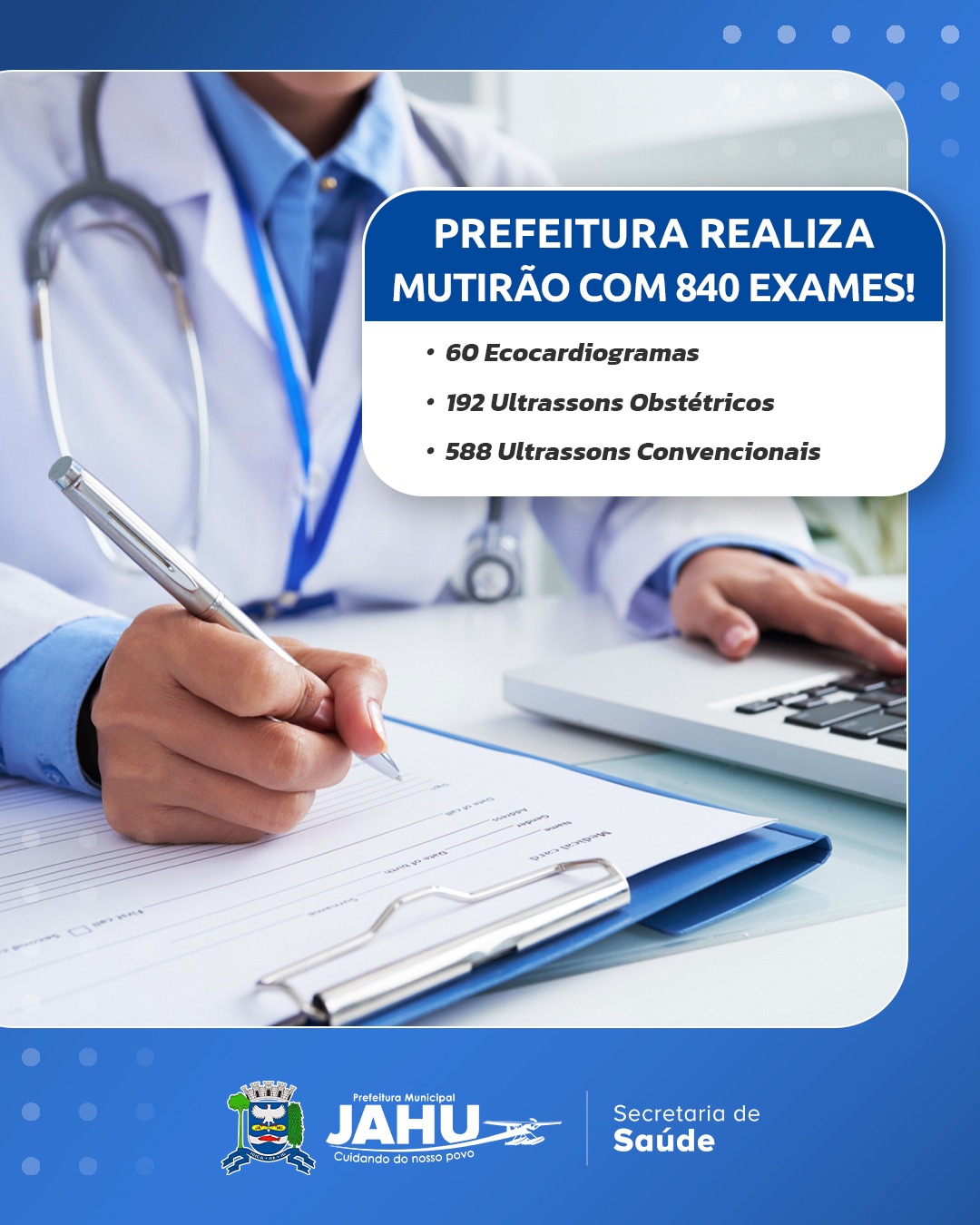 PREFEITURA DISPONIBILIZA 840 EXAMES EM MAIS UM MUTIRÃO!