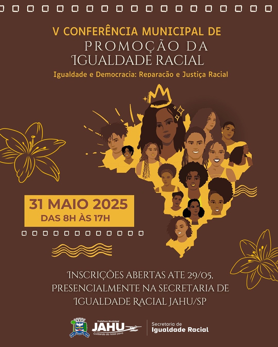 V CONFERÊNCIA MUNICIPAL DE PROMOÇÃO DA IGUALDADE RACIAL ACONTECE NO PRÓXIMO DIA 31