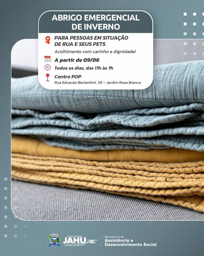 ABRIGO EMERGENCIAL DE INVERNO PARA OS MAIS VULNERÁVEIS E SEUS PETS