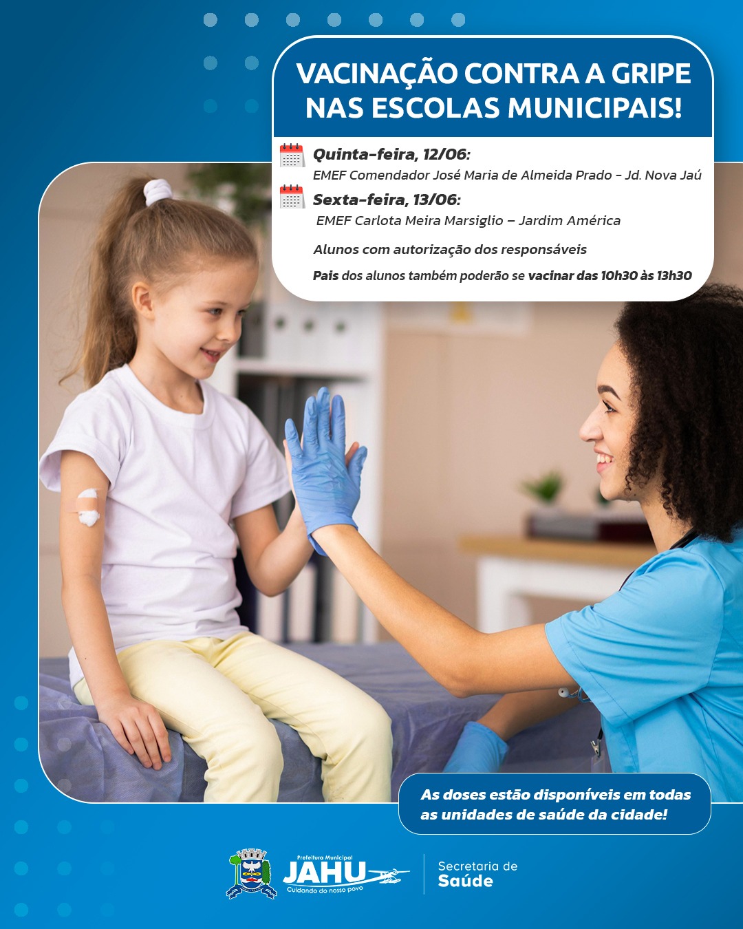 PREFEITURA LEVA VACINAÇÃO CONTRA A GRIPE ÀS ESCOLAS MUNICIPAIS