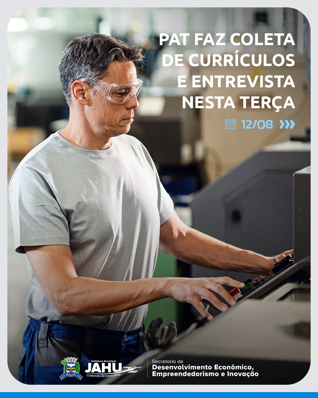 PAT FAZ COLETA DE CURRÍCULOS E ENTREVISTA NESTA TERÇA-FEIRA (12)