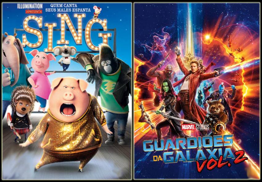 Cinema Municipal exibe SING – QUEM CANTA SEUS MALES ESPANTA e GUARDIÕES DAS GALÁXIAS Vol. 2