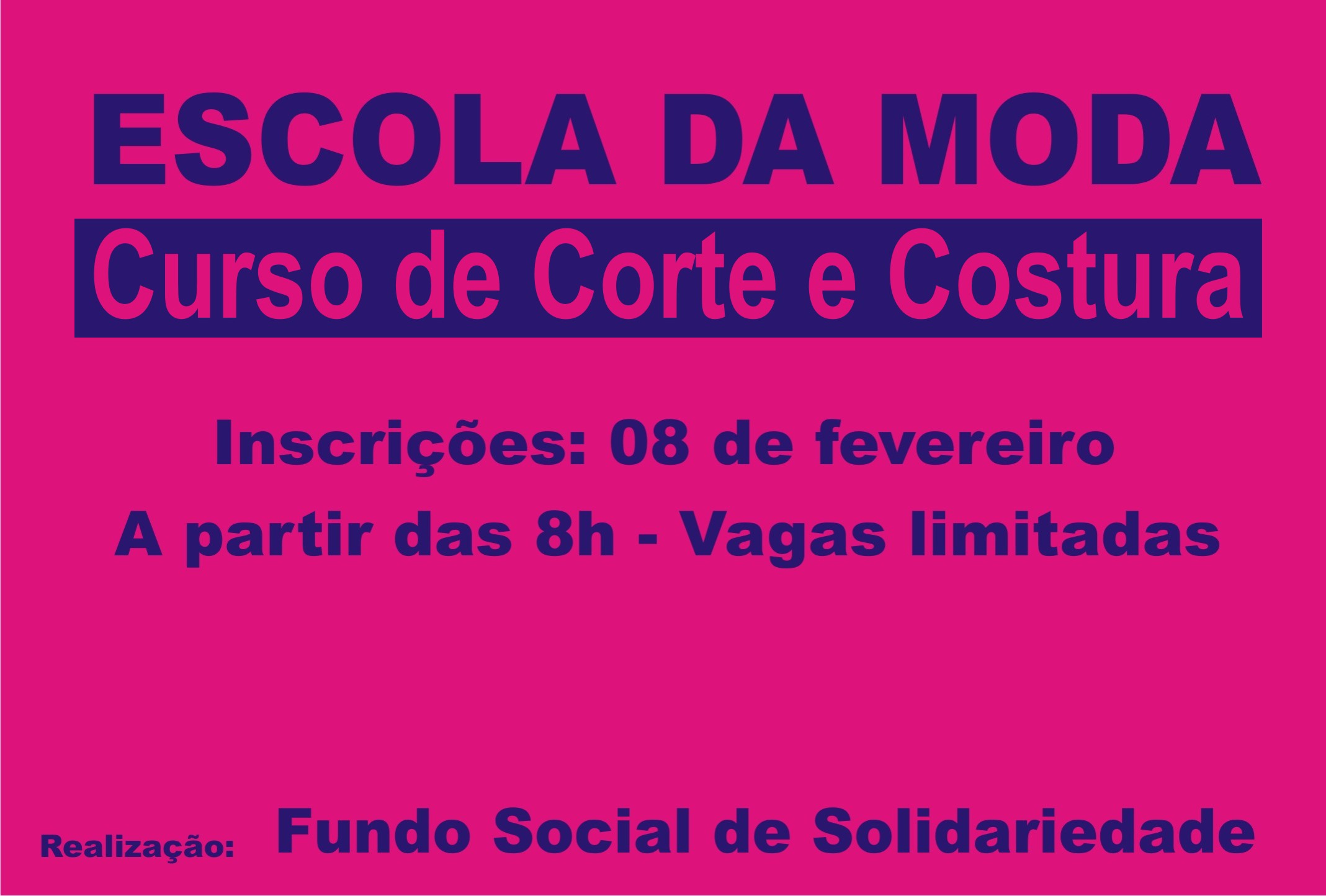 Fundo Social de Solidariedade abre inscrições para curso de Corte e Costura