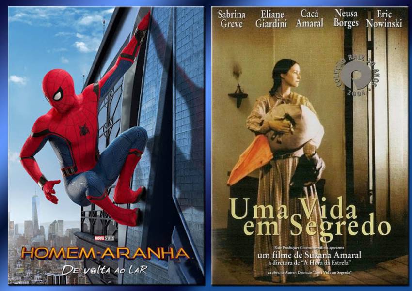 Cinema Municipal exibe neste final de semana dois filmes: Homem-Aranha - De Volta ao Lar e Uma Vida em Segredo
