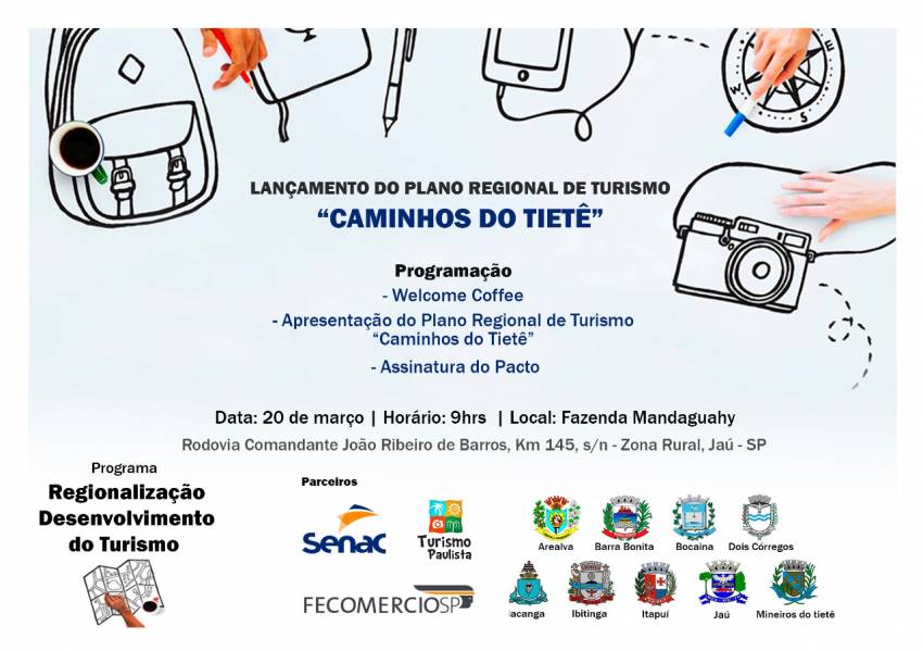 Região Turística “Caminhos do Tietê” lançará Plano Regional de Turismo em Jahu