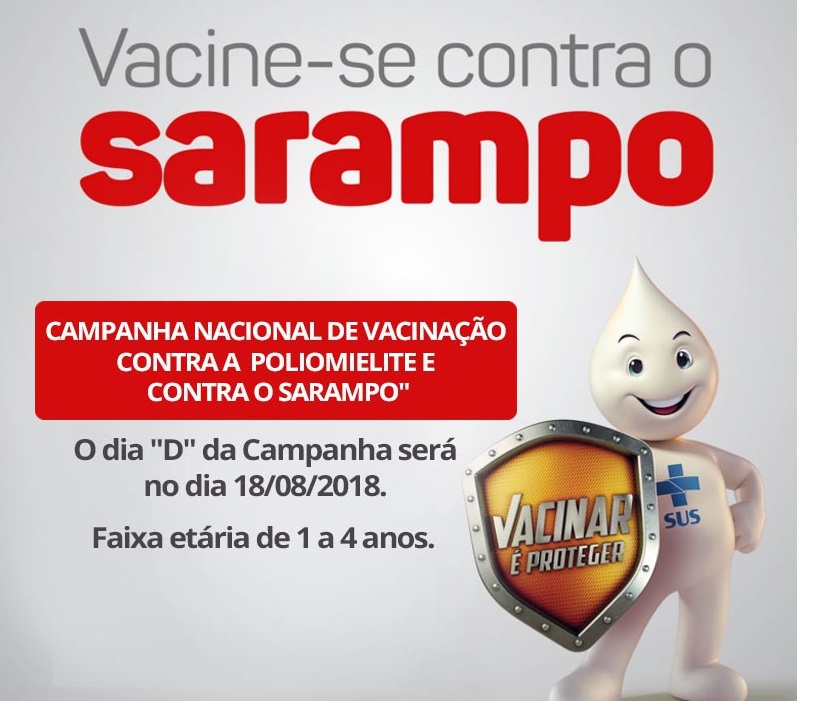 Campanha de vacinação contra sarampo e paralisia infantil: Dia “D” neste sábado