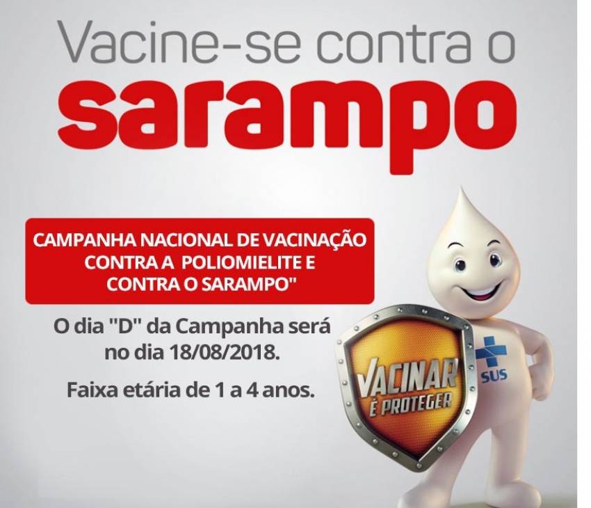 Campanha de vacinação contra sarampo e paralisia infantil: Dia “D” neste sábado