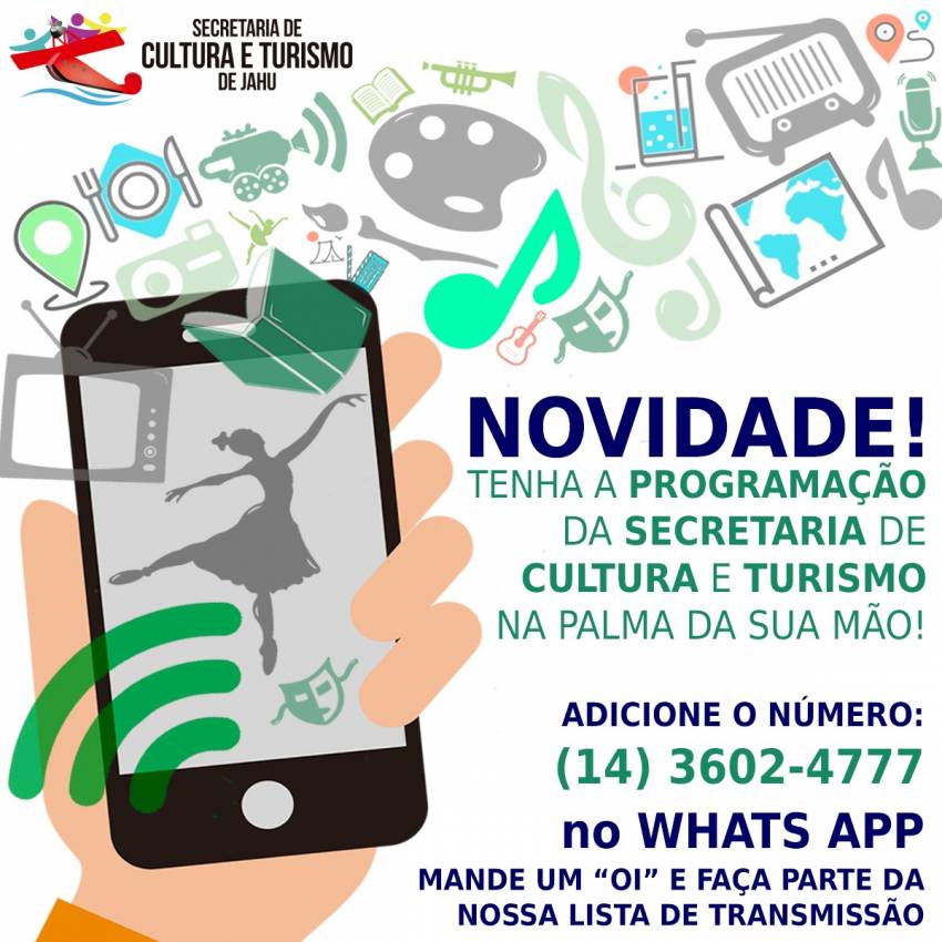 Secretaria de Cultura e Turismo: programação divulgada por Whatsapp