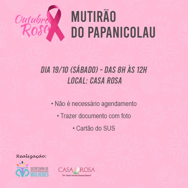 Secretaria de Políticas Públicas para Mulheres: mutirão de papanicolau