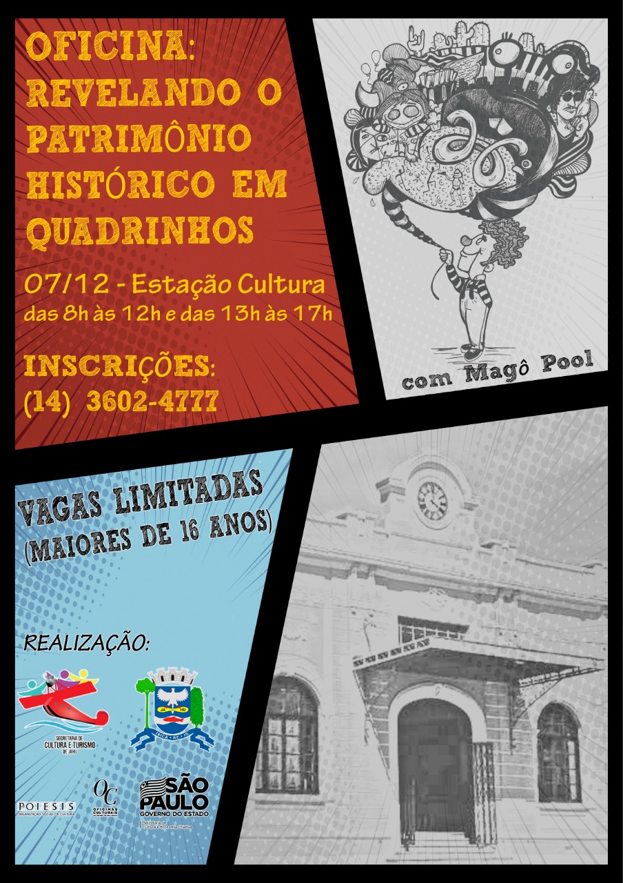 Oficina “Revelando o patrimônio histórico em quadrinhos”: inscrições abertas