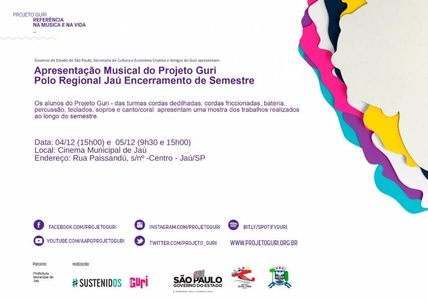 Projeto Guri: apresentações para encerramento do semestre