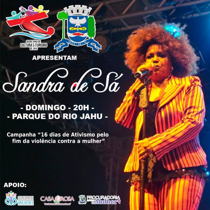 16 Dias de Ativismo pelo Fim da Violência contra as Mulheres: show com Sandra de Sá